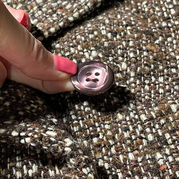Coach Wool Mohair Blend Tweed Peacoat Brown Women Size 8 - Picture 12 of 12